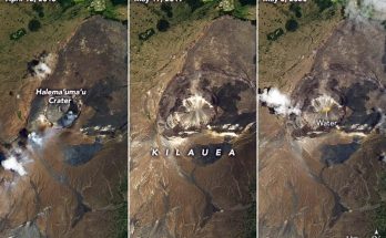 A New Lake — Water Not Lava — On Kilauea Volcano in Hawaii